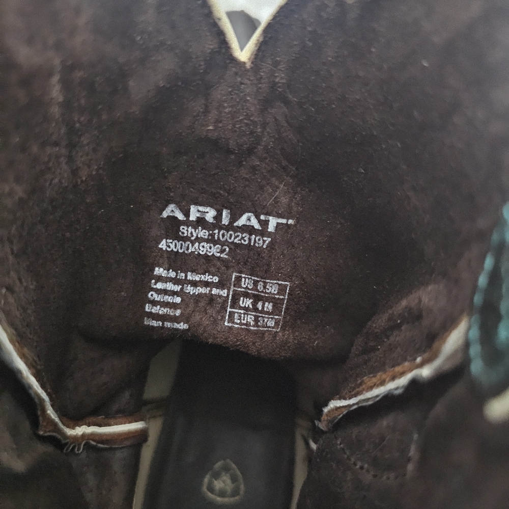 Ariat Brown Leather Western Cowboy Boots Womens Size 6 1/2 - Picture 4 of 6